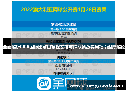 全面解析FIFA国际比赛日赛程安排与球队备战实用指南深度解读